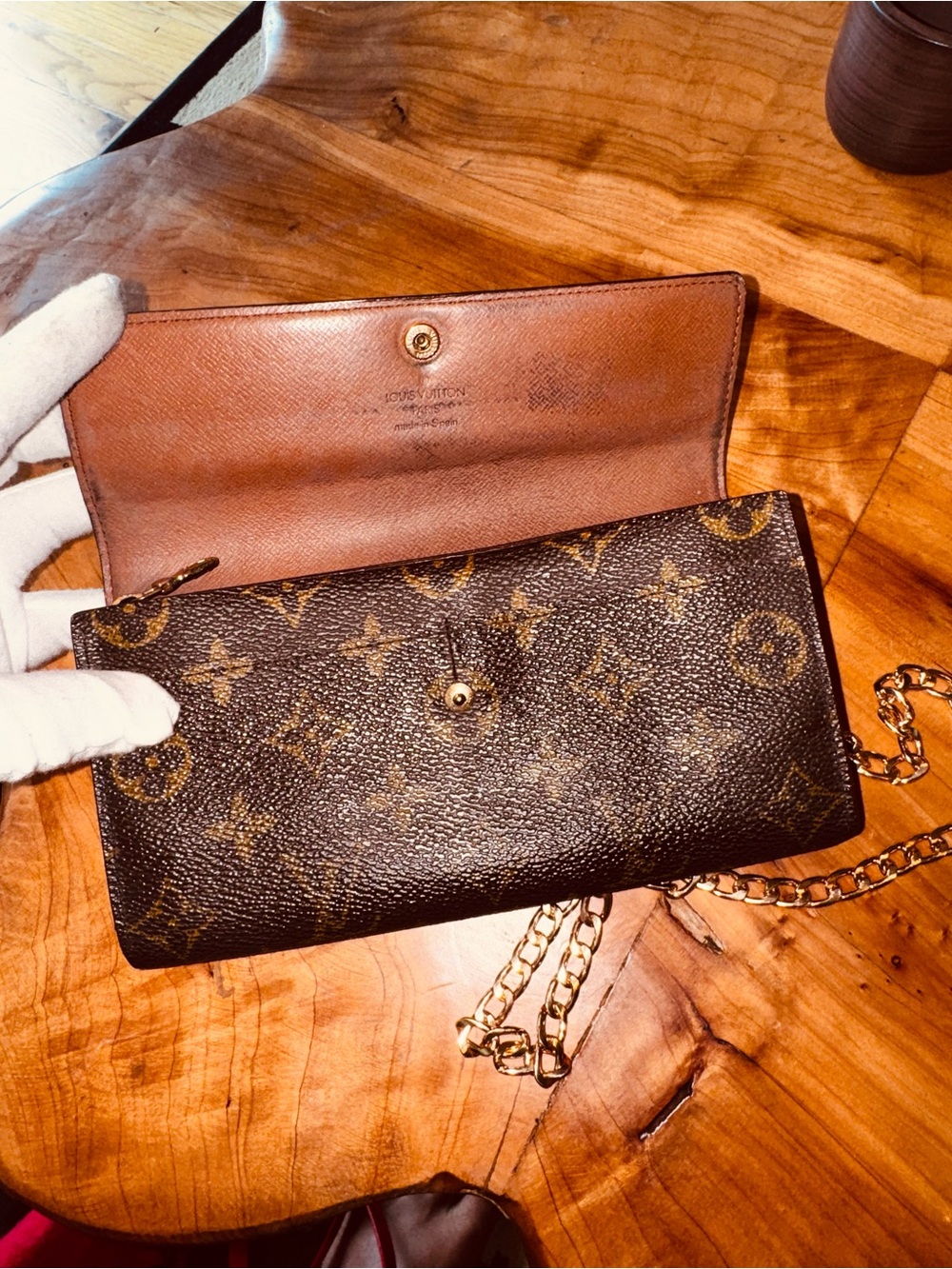 Louis Vuitton vintage monogram Sarah wallet converted to Crossbody 1997 - Picture 7 of 16